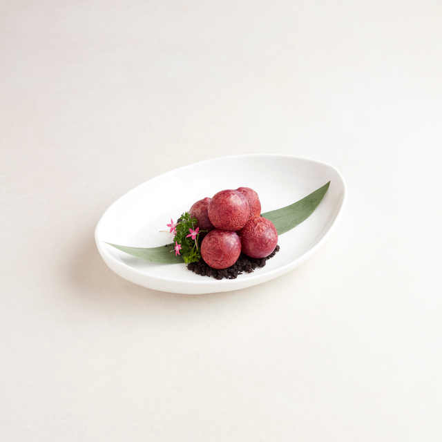 Crispy Purple Sweet Potato Dumpling Stuffed with Salted Egg Yolk