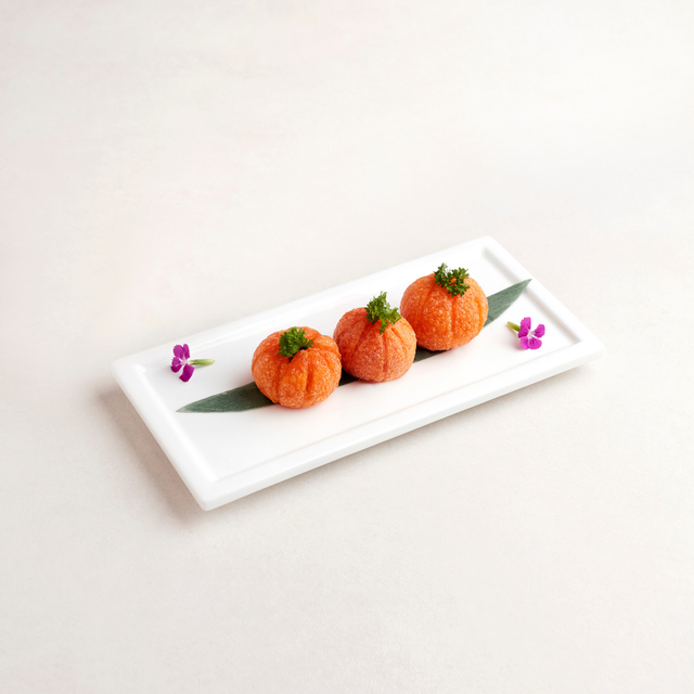 Deep-Fried Glutinous Rice Dumplings with Tribute Vegetable & Prawns