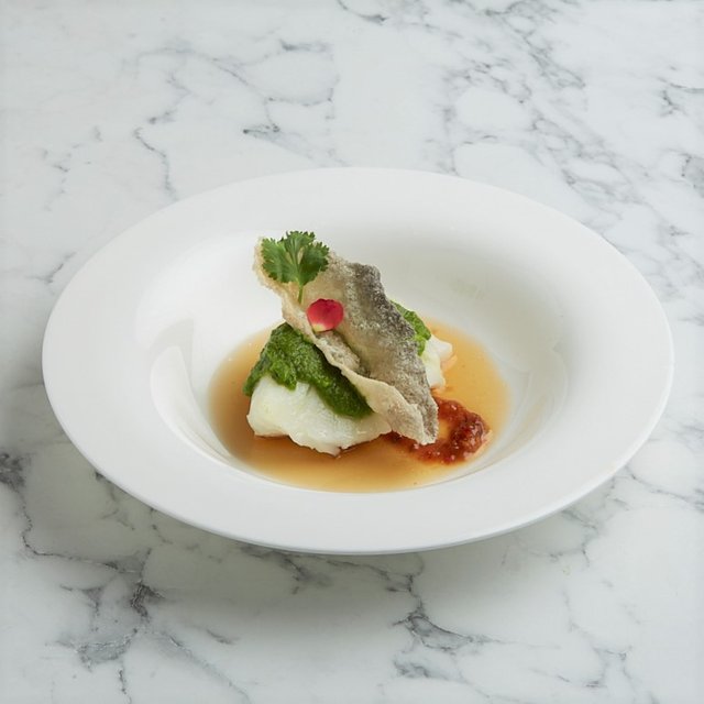 青姜蓉磨豉蒸鳕鱼 Steamed Cod Fish with Spring Onion, Ginger & Brown Bean Paste